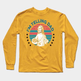 I'm Telling Dad Retro Vintage Religious Christian Jesus Long Sleeve T-Shirt